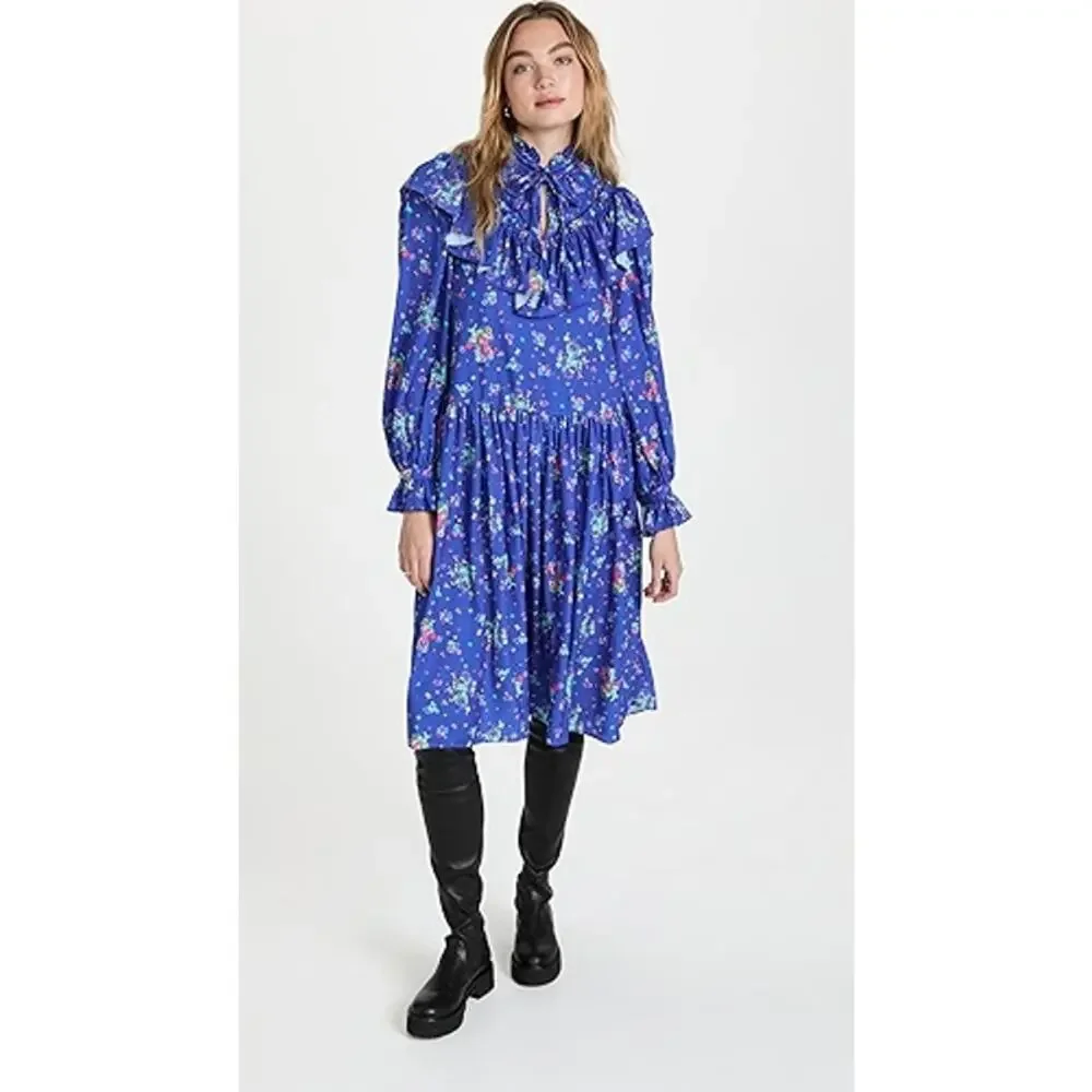 Andersson Bell Flower Bear Print‎ Ruffle Dress Size XS